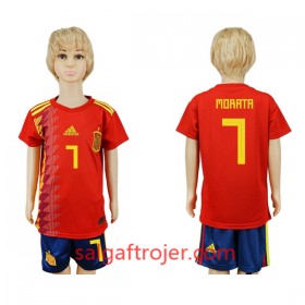 Spanien Fodboldtrøjer Morata 7 Børn Hjemmebanesæt VM 2018